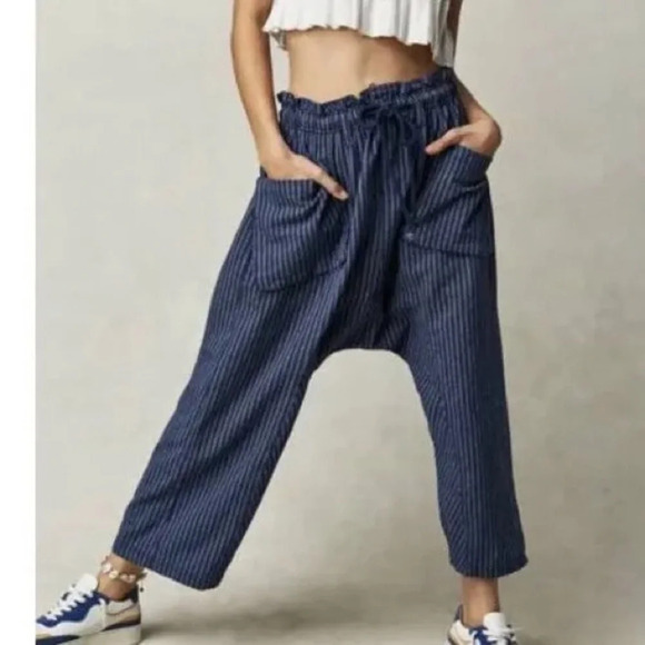 Free People Pants - Free People pants oversized striped harem runy-on .